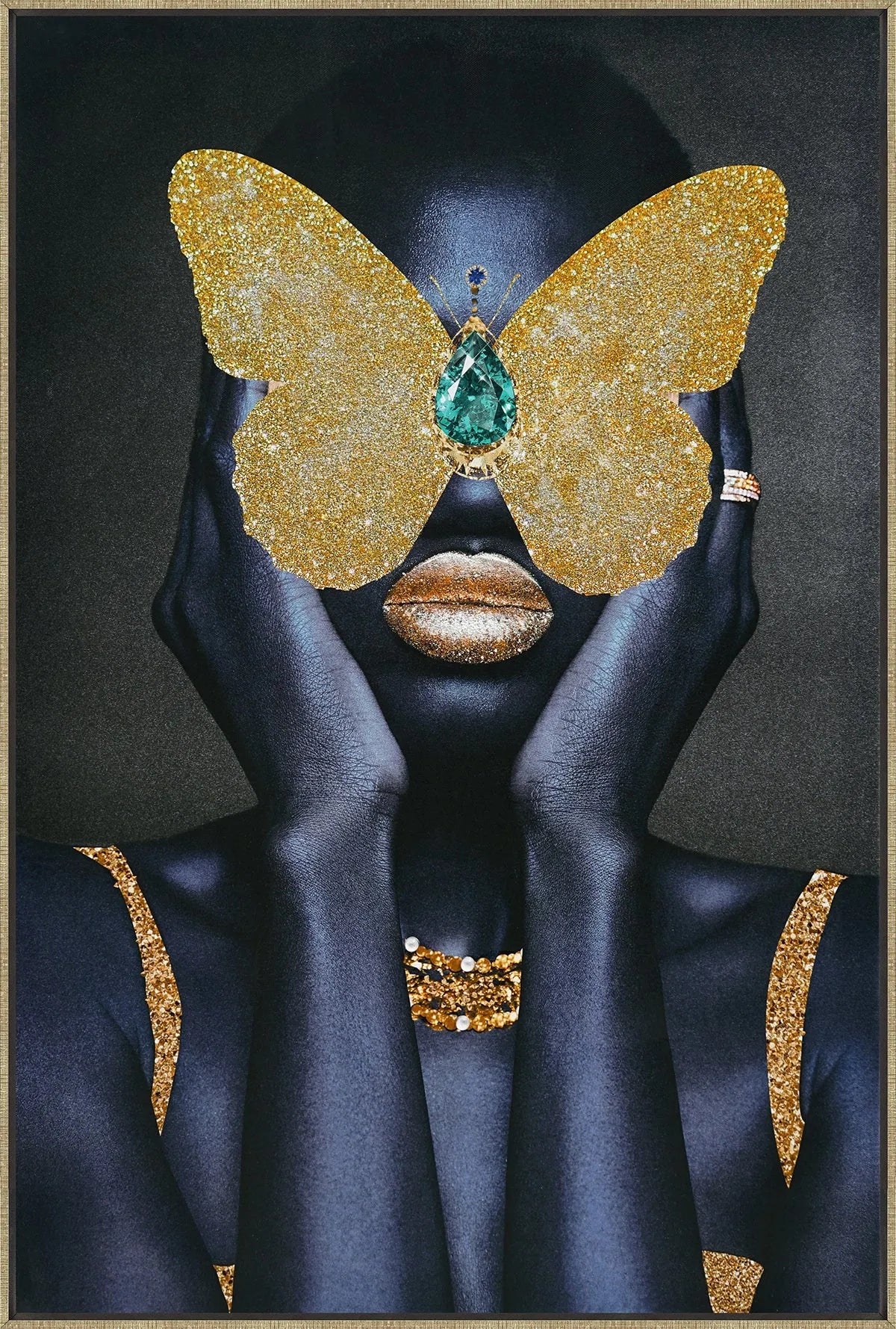 Golden Butterfly - Glamorous Fashion Art