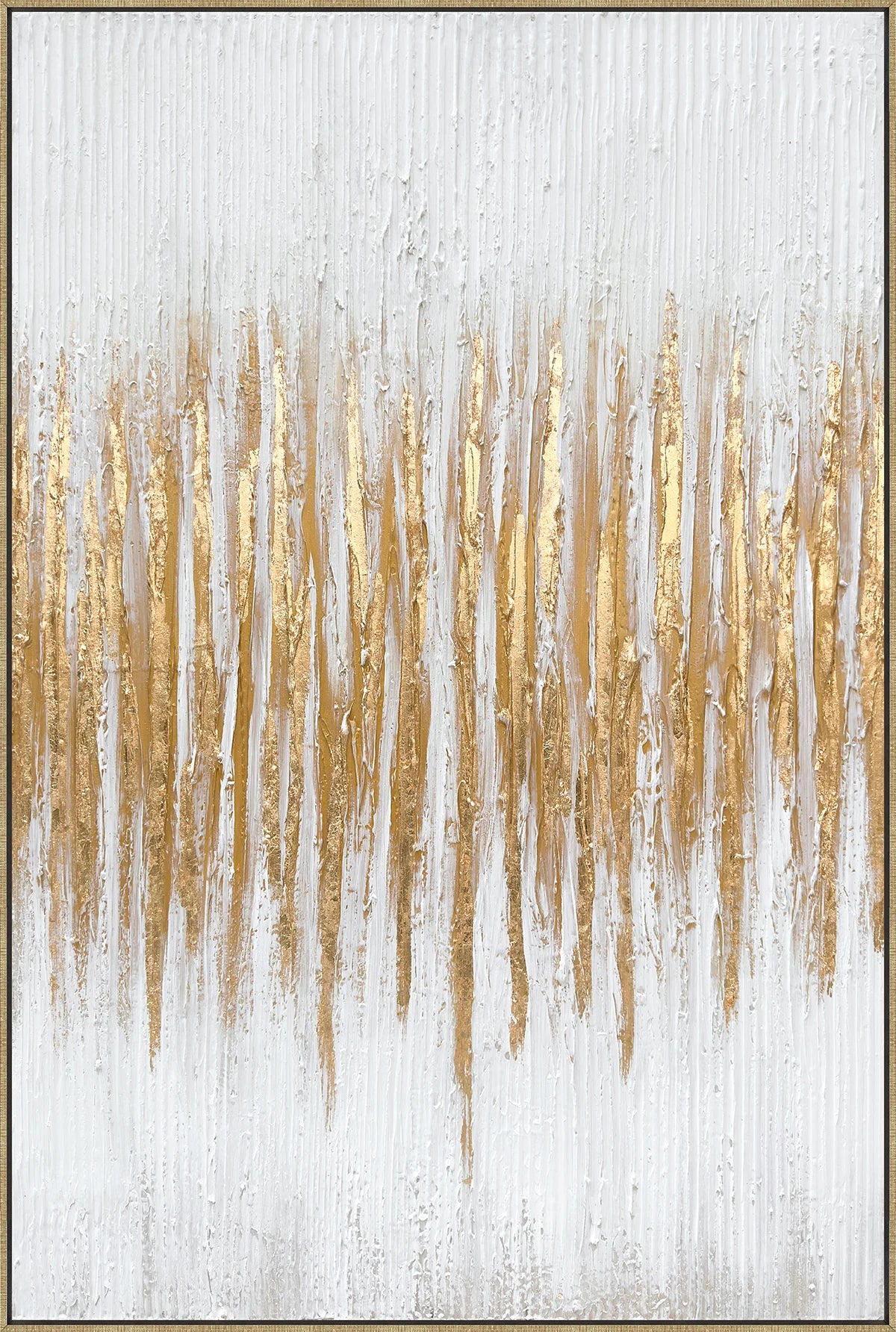 Golden Symphony – Modern Abstract Textured Wall Art