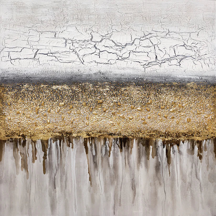 Golden Terrain - Textured Abstract Canvas Art