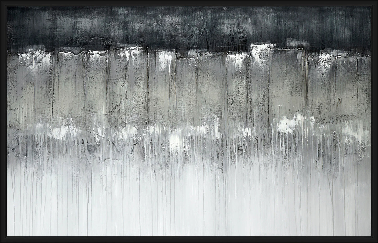 Monochrome Drizzle - Abstract Canvas Art