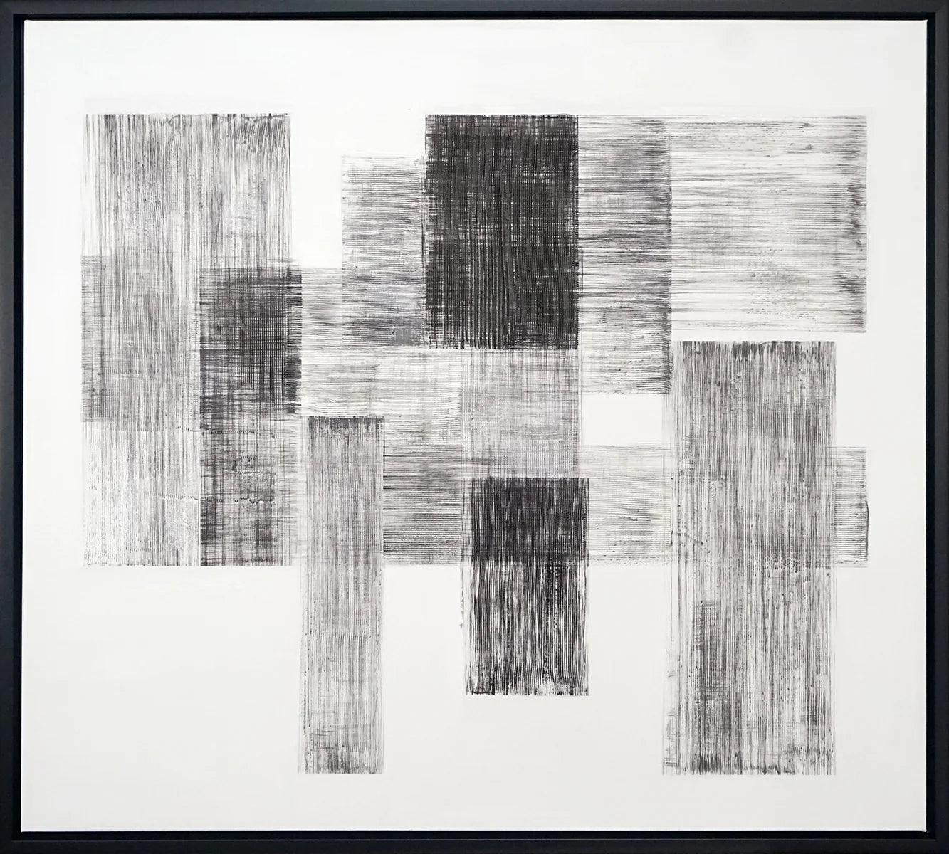 Harmonie de grille monochrome – Art abstrait sur toile