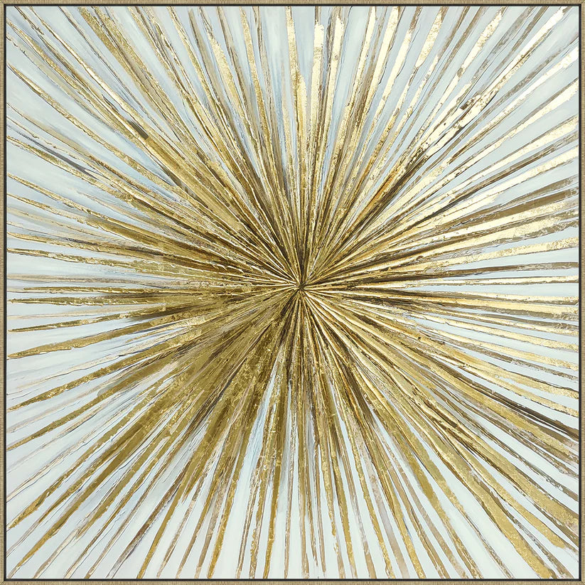 Radiant Burst - Modern Gold Textured Canvas Art