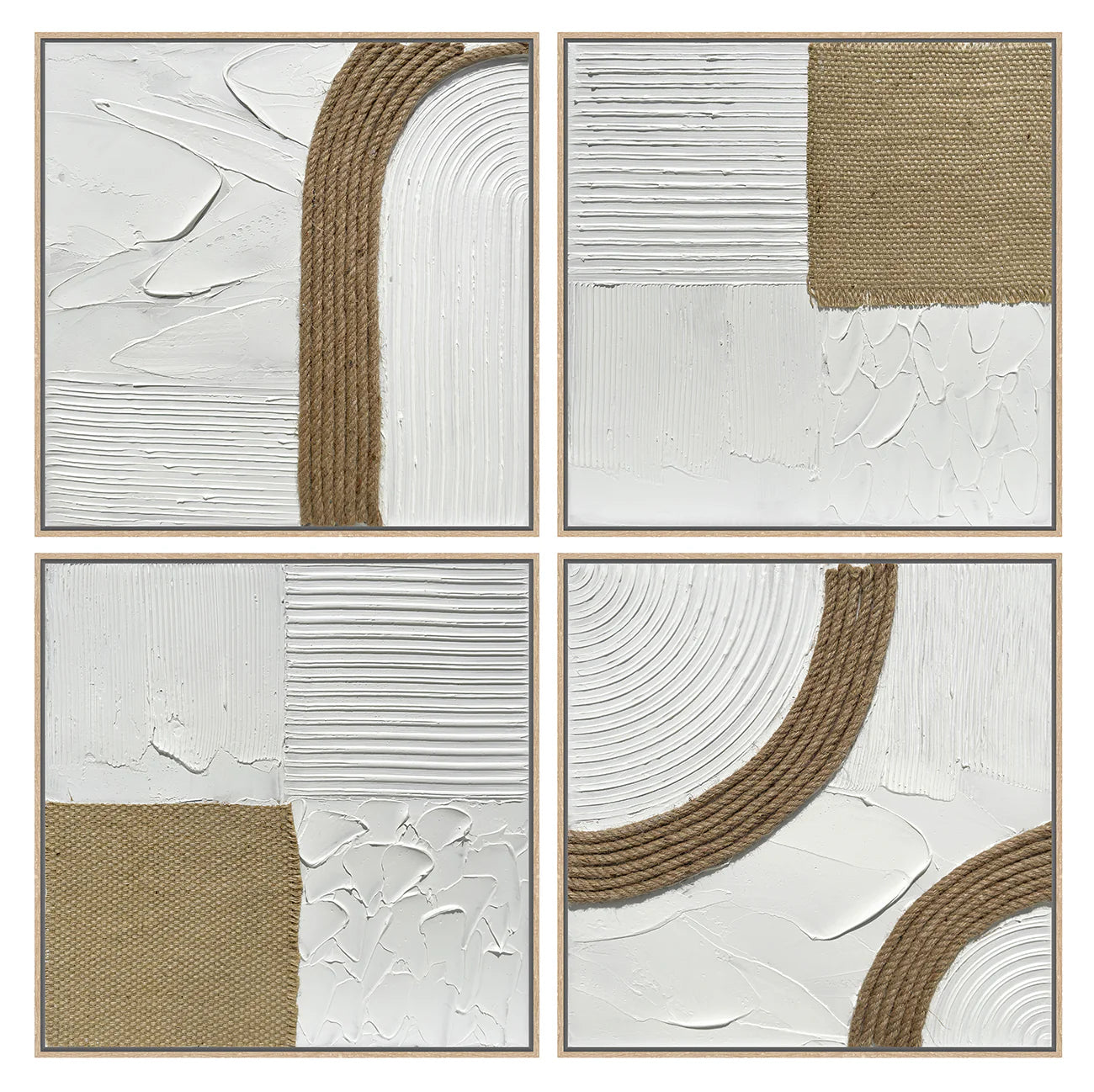 Textured Minimalism - 4-Piece Canvas Set